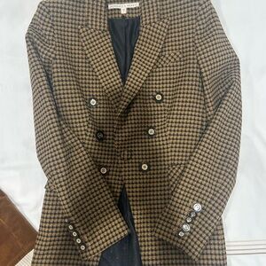 Veronica Beard Checkered Blazer in Brown and Black